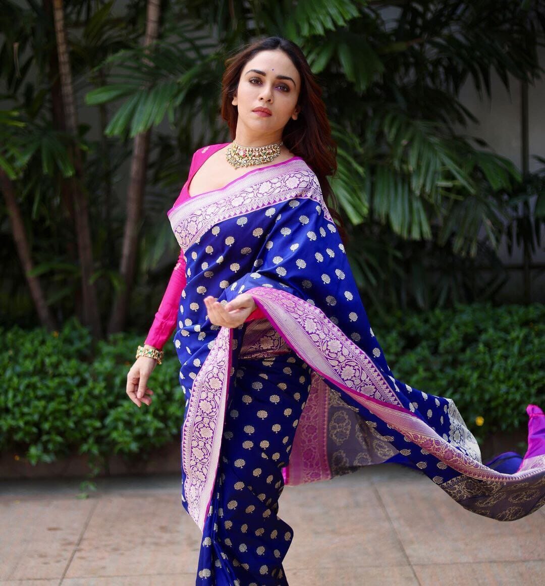 Purple Lichi Silk Jacquard Work Saree shopindi.sg 