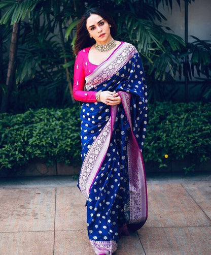 Purple Lichi Silk Jacquard Work Saree shopindi.sg 
