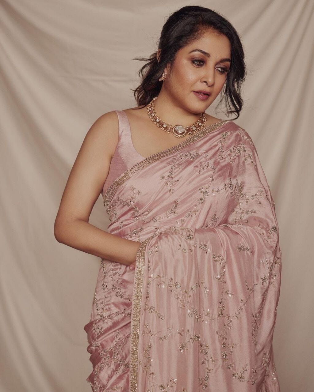 Ramya Krishnan Designer Rangoly Sequence Designer Saree shopindi.sg 