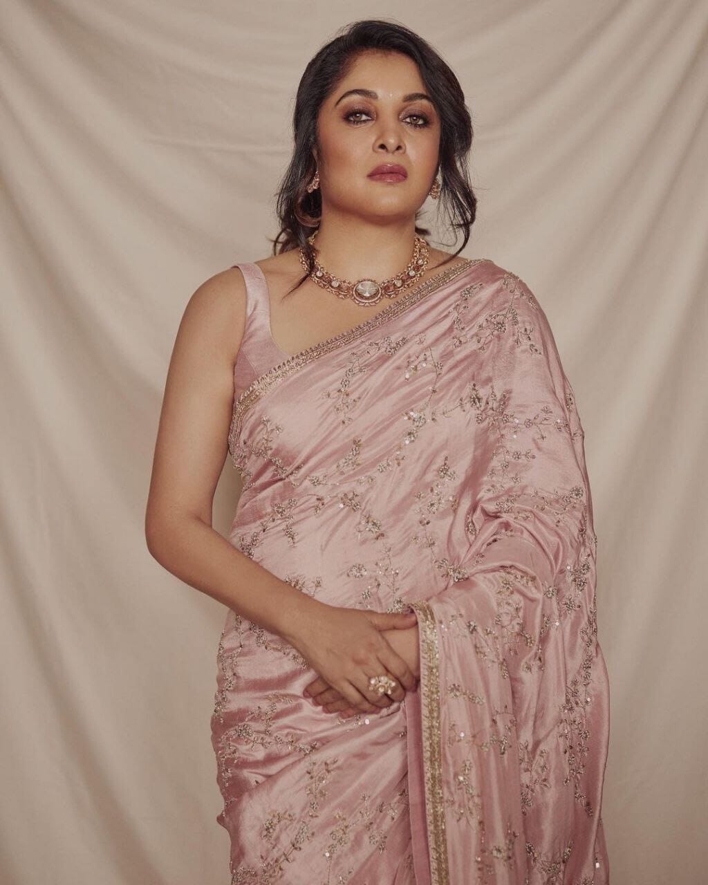 Ramya Krishnan Designer Rangoly Sequence Designer Saree shopindi.sg 