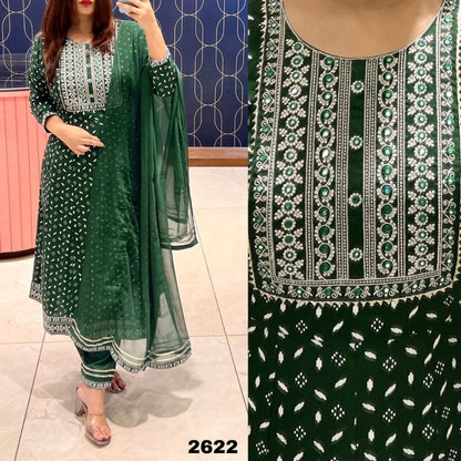 Rayon Anarkali Kurti With Pant and Chiffon Dupatta in 2 colors Kurti with Bottom and Dupatta Shopin Di Apparels 