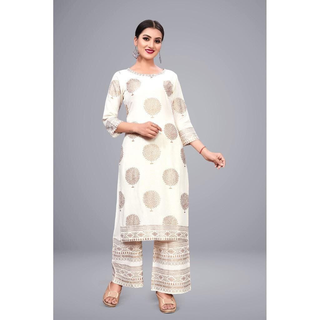 Rayon Printed Kurti and Plazzo Set in 5 colors Kurti with Plazzo shopindi.sg 