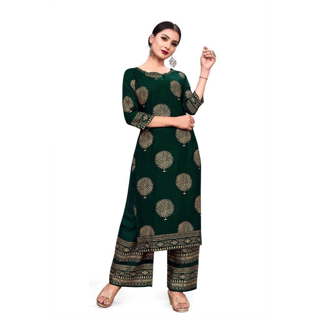 Rayon Printed Kurti and Plazzo Set in 5 colors Kurti with Plazzo shopindi.sg 