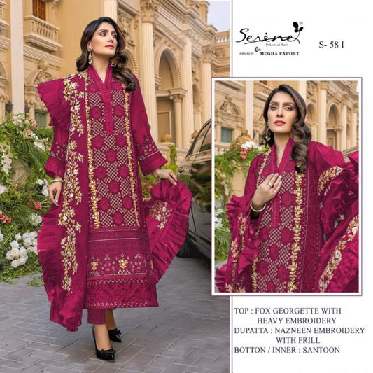 S 58 I Fox Georgette Pakistani Straight Cut Suit Designer Suits Shopindiapparels.com 