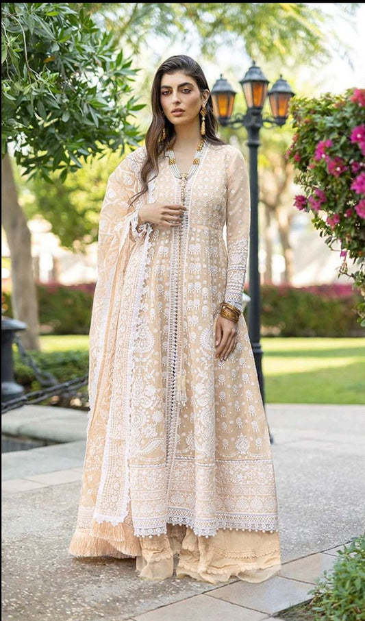 S 62 A Lawn Cotton Heavy Embroidered A Line Pakistani Suit Designer Suits Serene 