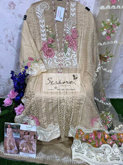 S 85B Designer Lawn Cotton Pakistani Suit Designer Suits Serene 