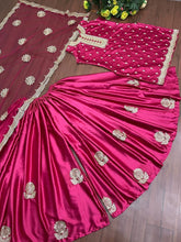 Load image into Gallery viewer, Satin Silk with Heavy Sequence work Sharara Suit designer Suits shopindi.sg 

