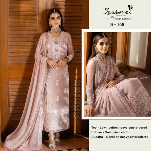 Serene S 168 Lawn Cotton Straight Cut Pakistani Suit Shopin Di Apparels 