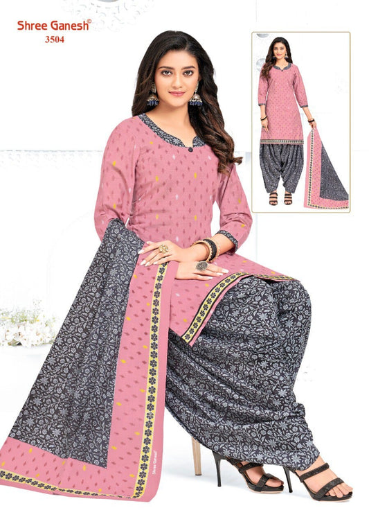 SG 3504 Readymade Cotton Printed Patiyala Suit Designer Suits Shree Ganesh 