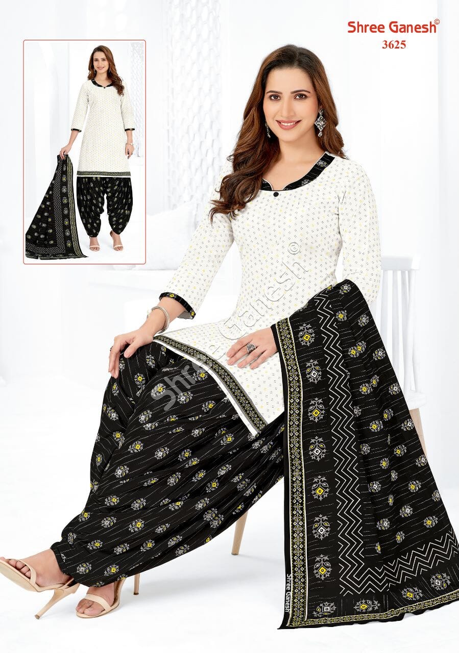 SG 3625 Readymade Cotton Printed Patiyala Suit Designer Suits Shree Ganesh 