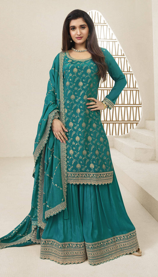 Turquoise Kuleesha Karwa Special Designer Salwar Suit Designer Suits Vinay 