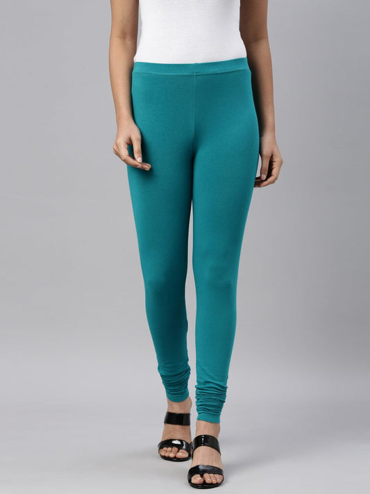 Turquoise Plain Lycra Leggings Shopindiapparels.com 