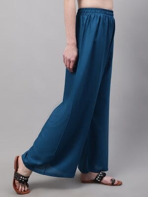 Turquoise Plain Rayon Plazzo Pants Plazzo Pants Shopindiapparels.com