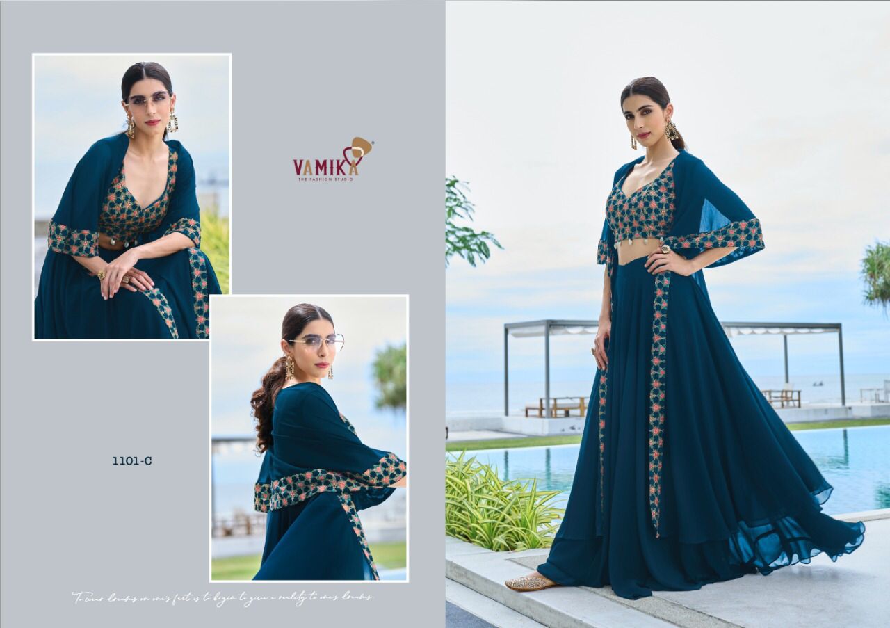 Vamika Celebrity Lehenga Choli Suit in 4 colors shopindi.sg 