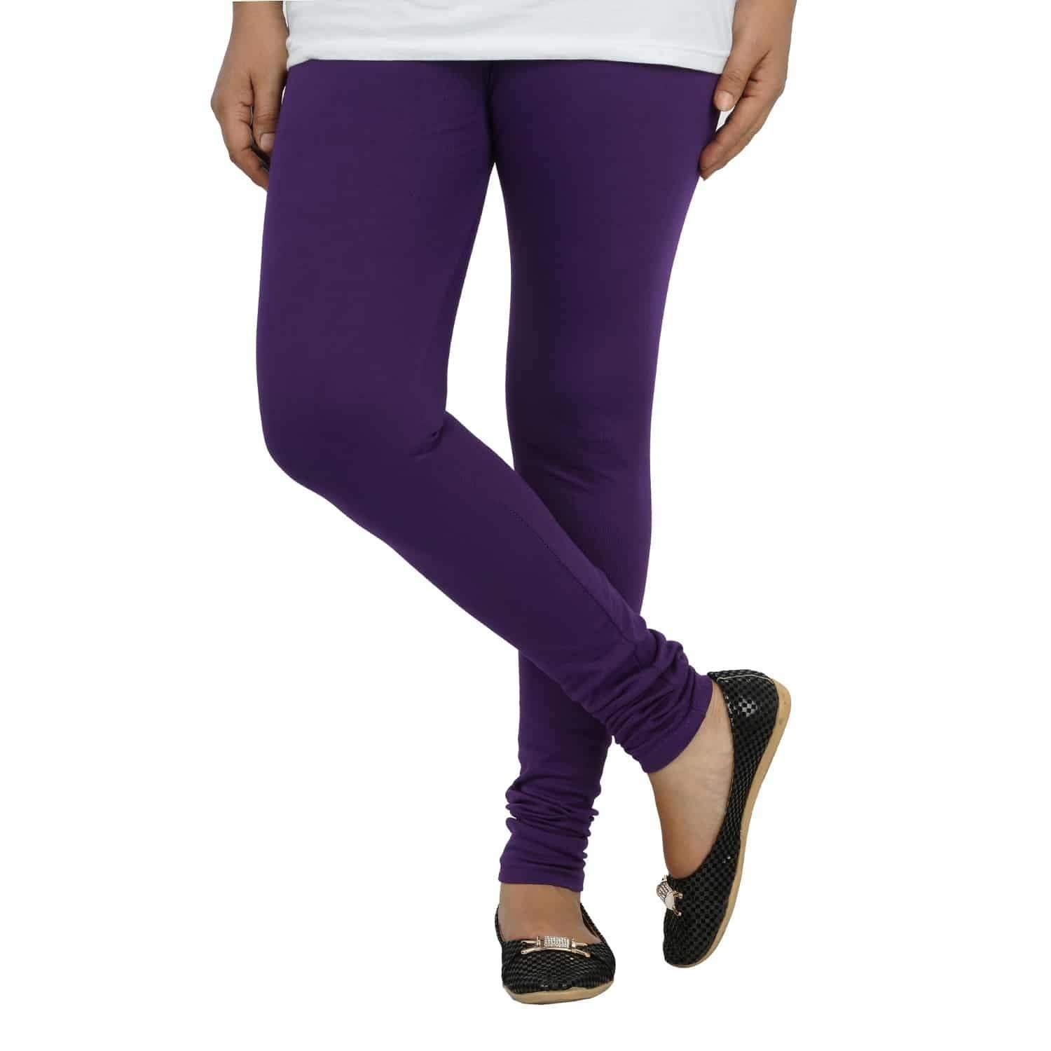 Violet Purple Plain Lycra Leggings - Shopindiapparels.com