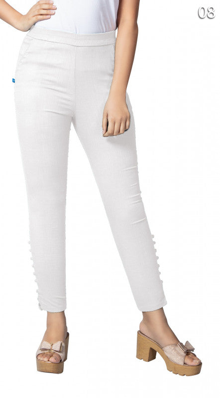 White Cotton Lycra Potli Pants Shopindiapparels.com 