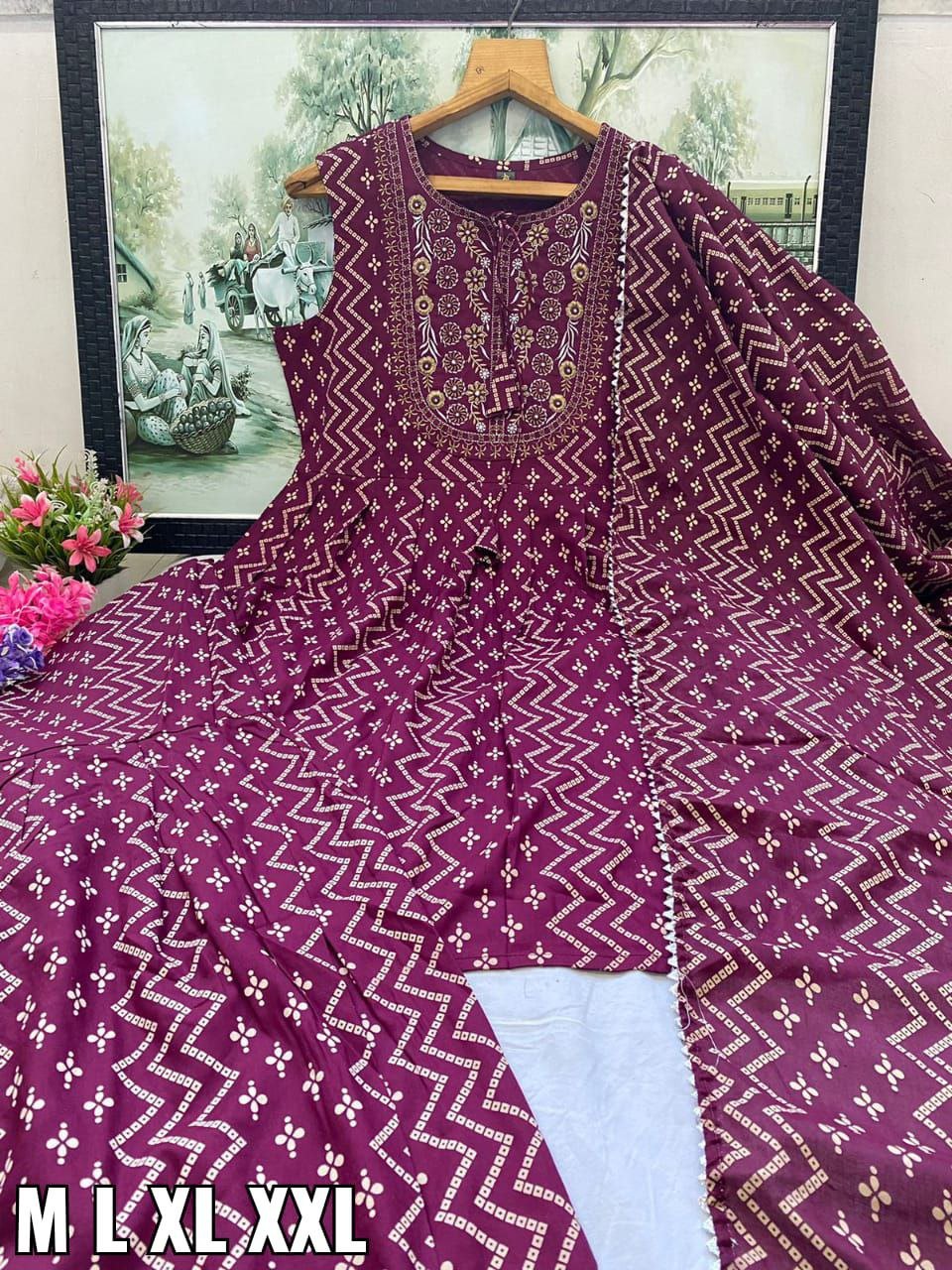 Wine Purple Fancy Wear Heavy Rayon Cotton Sharara Suit Designer Suits Shopindiapparels.com 