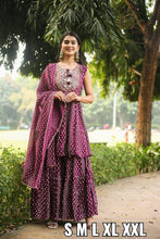 Load image into Gallery viewer, Wine Purple Fancy Wear Heavy Rayon Cotton Sharara Suit Designer Suits Shopindiapparels.com 