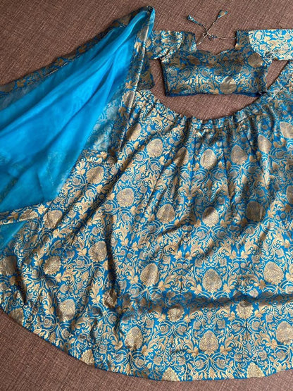 Yankita Kapoor Designer Banarasi Silk 3pc Lehenga 3pc Lehenga Shopindiapparels.com 