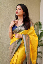 Load image into Gallery viewer, Yellow Kadwa Weave Lichi Banarasi Saree shopindi.sg 
